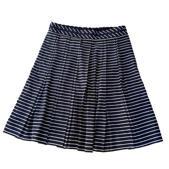 J Crew Striped Pleated Skirt - Picture 1 of 5